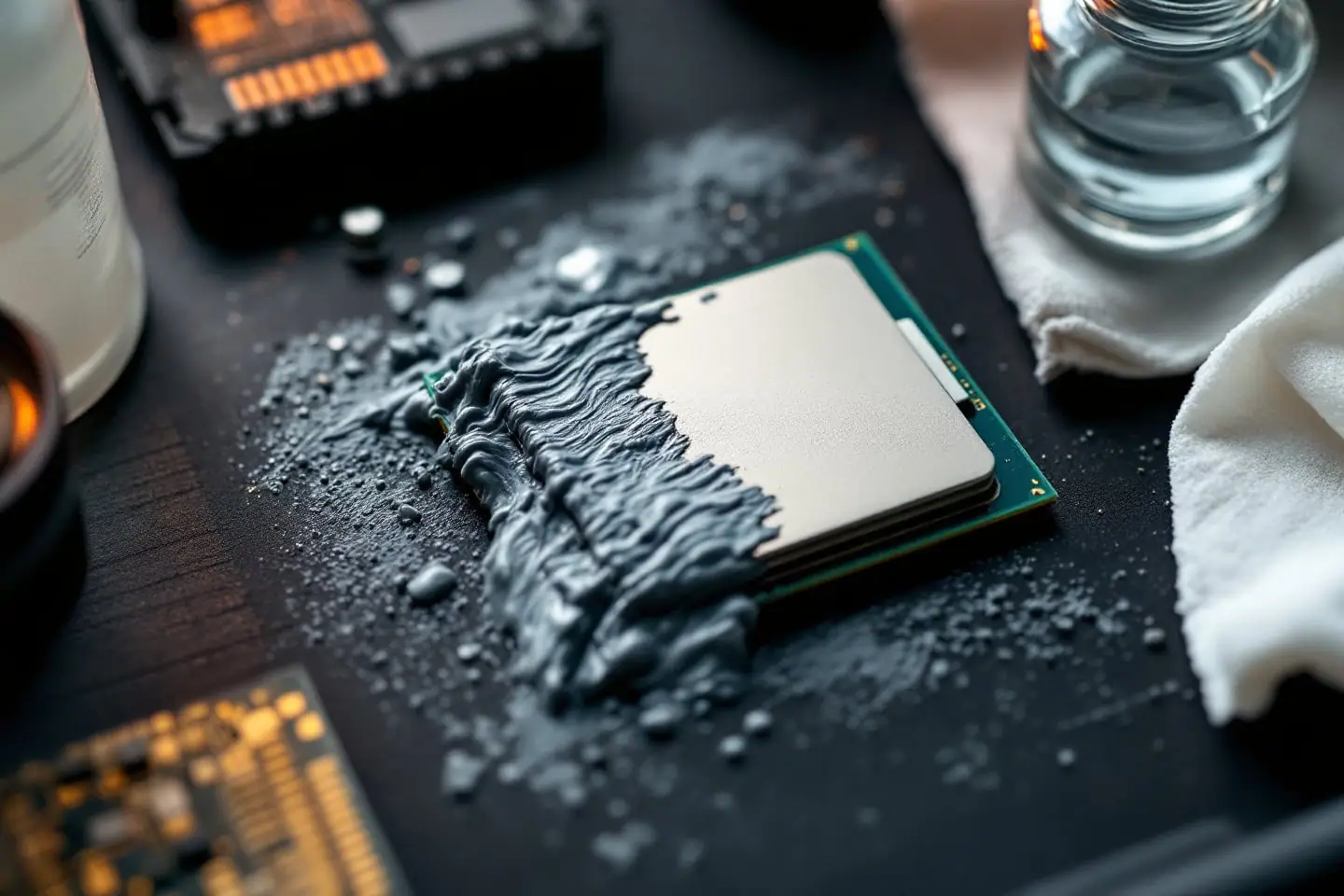 Cleaning thermal paste with isopropyl alcohol, step by step